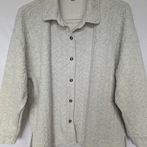 Robert Louis Button Up Sweater Jacket Collar Gray Size XL Cozycore grandmacore - Picture 2 of 10